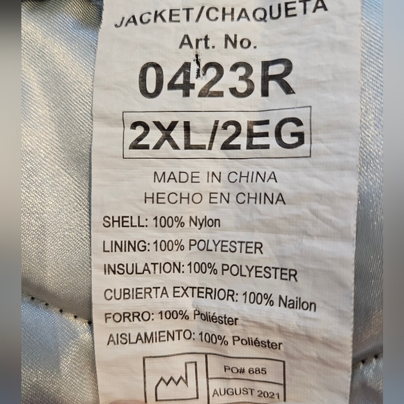 RefrigiWear Women’s Quilted Jacket Sz 2XL - Picture 6 of 6